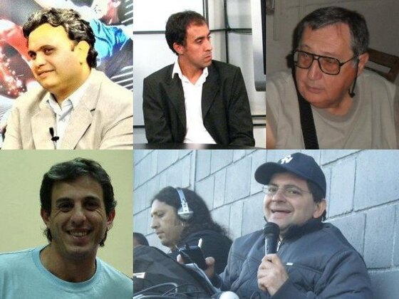 De izquierda a derecha: Pablo Mart&iacute;nez, Javier Sosa, Ernesto Del Pozzo, Franco Scala, Gabriel Orellano y Jorge Mart&iacute;nez. Todos ellos conocen muy de cerca el f&uacute;tbol de la ARF.