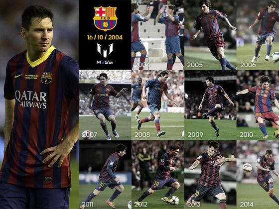 La evoluci&oacute;n de Messi, seg&uacute;n pasan los a&ntilde;os. Hoy se cumplen 10 a&ntilde;os de su debut.