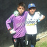 El "zurdo" Alejo Rodríguez, 11 años, y Juan David Contreras, que aún tiene 10. Fueron figuras.