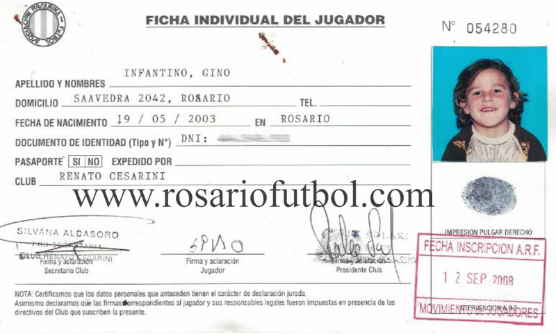 Ficha de Gino Infantino