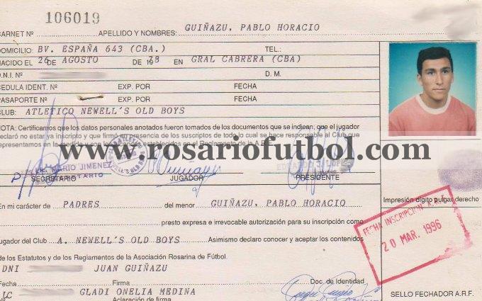 Ficha de Pablo Horacio Guiñazú