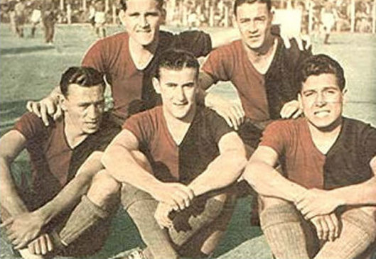 El "conejo" José Canteli, Juan Camer, René Pontoni, Mario Morosano y Juan Silvano Ferreyra.