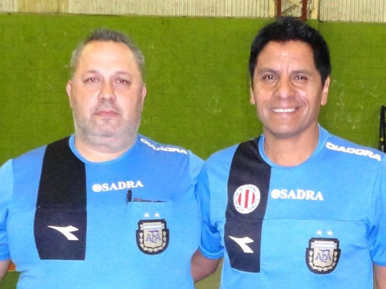 Fabián Cerro y Marcelo Villafañe, árbitros (de buena tarea) de Unión Americana - Horizonte.