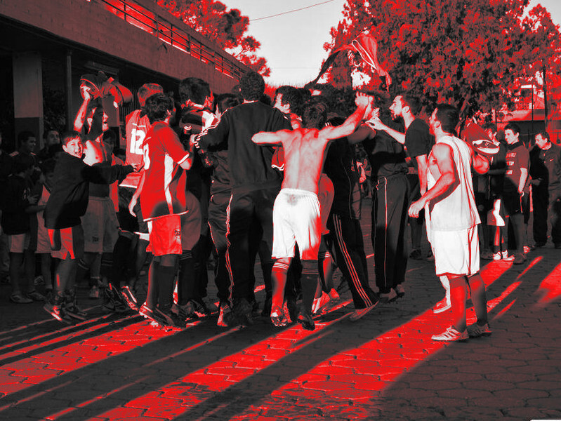 El desahogo del plantel, se dio luego del triunfo ante Morning. Foto: Ariel Santoro.