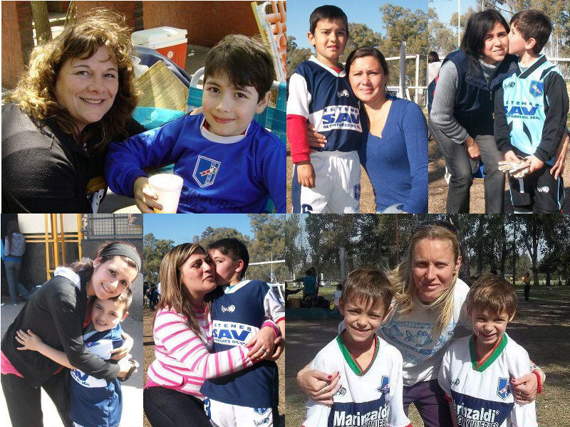 Genial idea de nuestros amigos de: clubmitrefutbolinfantil.blogspot.com.ar. Fotografiar a cada jugador con su mamá. He aquí un parcial compendio de imágenes.