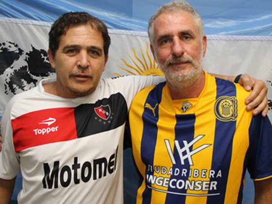 Julio Más de Newell's y Rubén Rada de Central. Excombatientes entrevistados por Franco Scala para el Diario El Ciudadano. Foto: Ignacio Petunchi.