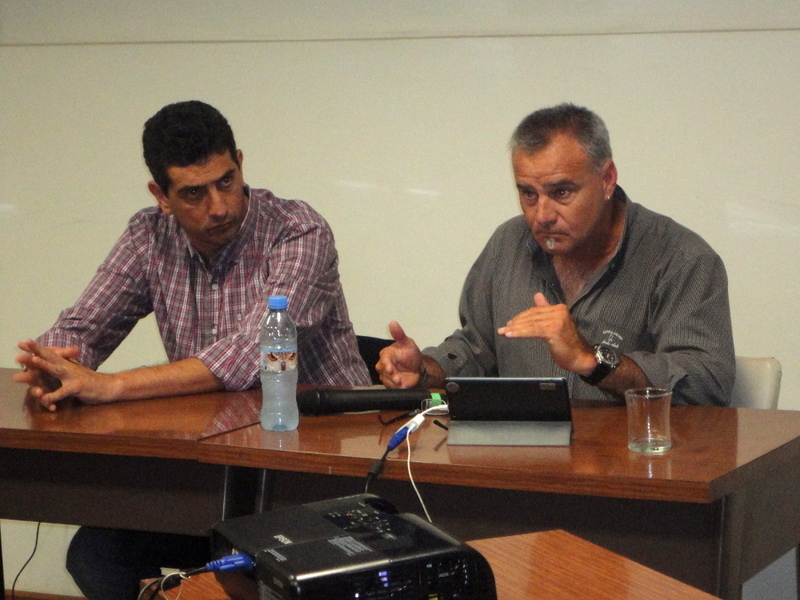 Sergio Pezzotta, Secretario del Sadra, y el Psicólogo Guillermo Cavagnaro, de la Municipalidad.