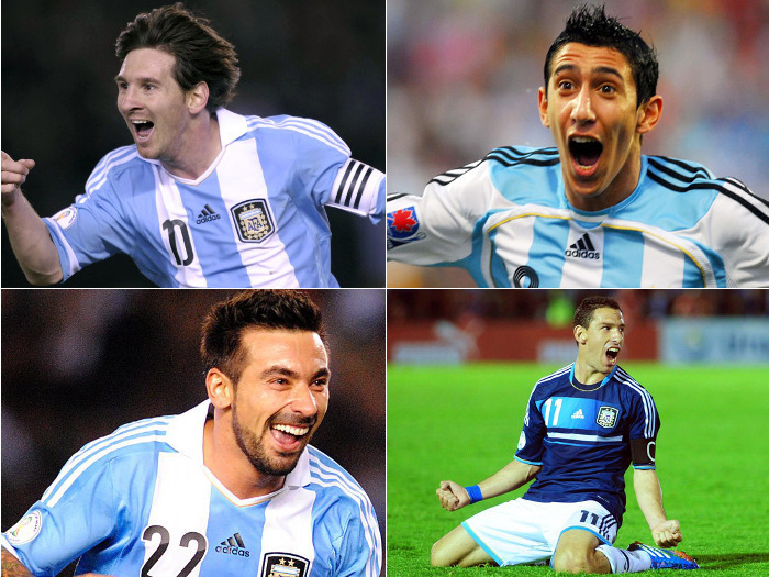Messi, Di María, Lavezzi y Maxi, cuatro piezas fundamentales para la Selección Argentina.