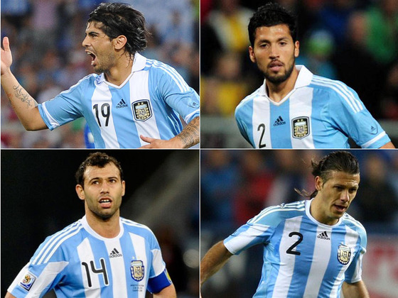 Banega, Garay, Mascherano y Demichelis querrán convertirse en puntales de la defensa.