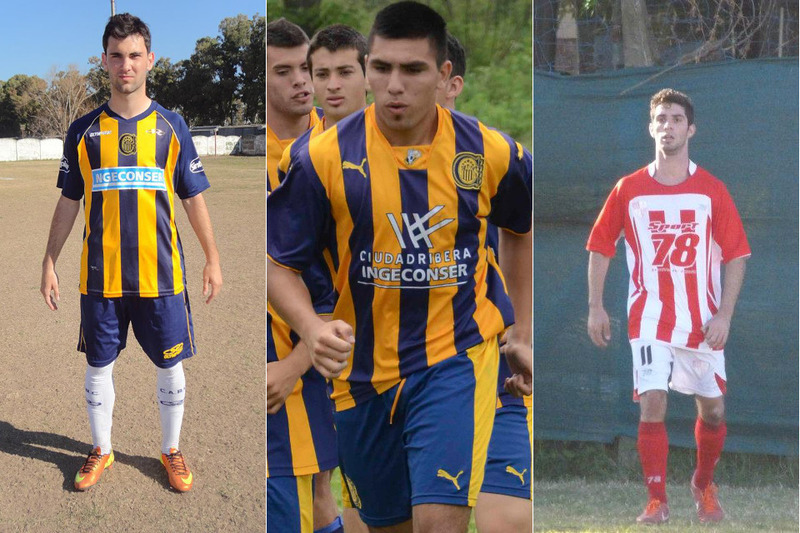 De izq. a derecha: S. Mezzelani, I. Roldán y M. Canalis. El abanderado del gol y sus escoltas.