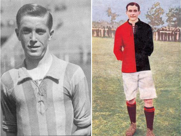 Dos grandes de principios de Siglo. Harry Hayes de Central, delantero campeón en 1908; y José Viale de Newell's, representante de nuestra Liga en la Selección Nacional.
