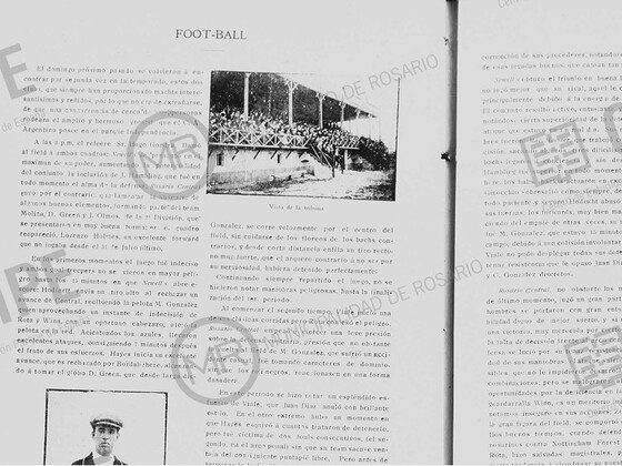 La crónica del clásico jugado ese año entre Newell's y Central. Revista "Monos y Monadas", archivo digitalizado de la Municipalidad de Rosario.