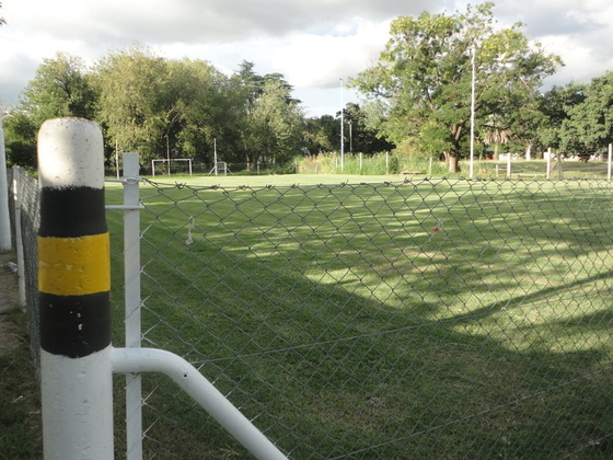 Sobra césped. La cancha de Baby de Oriental sigue siendo una de las mejores de Rosario.