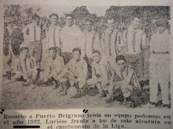 Rosario a Puerto Belgrano, uno de los equipos revelaci&oacute;n de 1922. Diario La Tribuna.