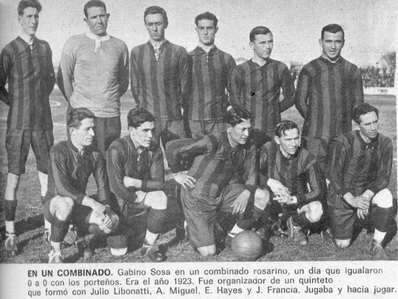 La Selecci&oacute;n Rosarina que empat&oacute; 0 a 0 con Buenos Aires, el 28/06/1923. Copa Culaciatti.