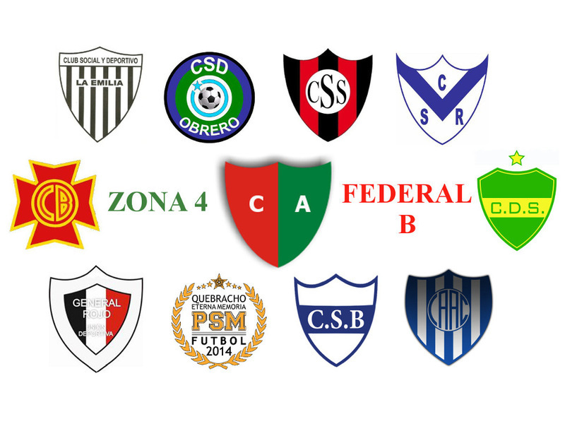 Los escudos de los clubes que competirán con Coronel Aguirre.
