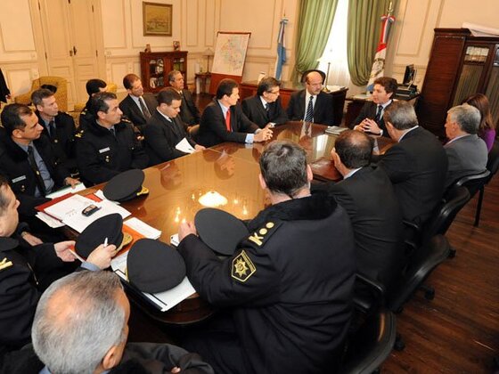 Del Comité de Seguridad participa buena parte de la cúpula policial. En esta imagen se aprecia claramente.