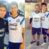 Tiago junto al mejor jugador del mundo y a su máximo ídolo: Messi y Mascherano.