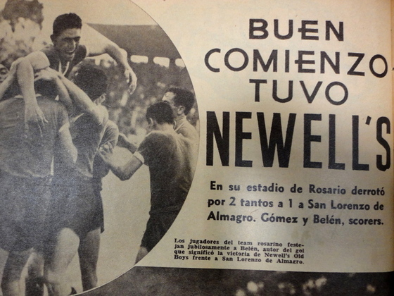 El 19 de marzo Newell's jugó su primer partido en AFA. Fue victoria 2 a 1 sobre San Lorenzo.
