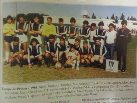 Sportivo en 1986, penúltimo torneo en Rosarina. Foto: Libro "Para ver, sentir y recordar".