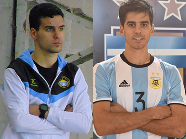 Marco Petronio, con la indumentaria de Horizonte, y Tavella con la casaca de la Selección.