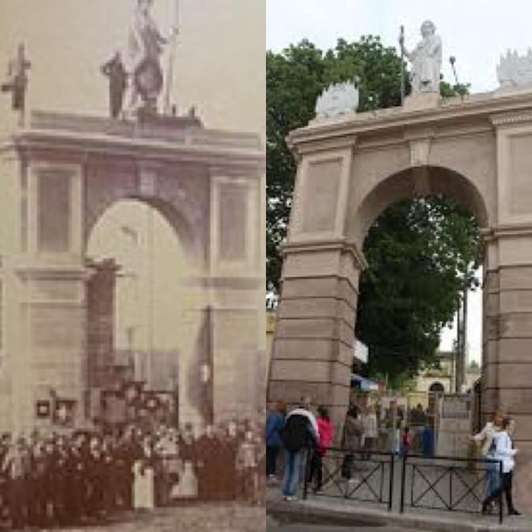 El histórico arco de Tiro Suizo, que se preserva casi intacto como era a principios del Siglo XX.