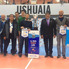 Carlos Benítez, Coordinador del Futsal en Rosarina, entre las máximas autoridades de AFA.