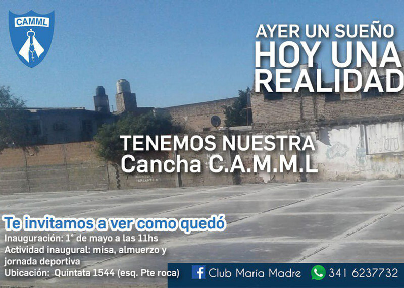 El flyer que distribuyó la dirigencia de María Madre en las redes sociales. Están de fiesta.