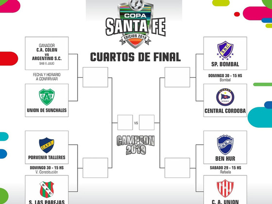 Así está hoy por hoy el cuadro de la Copa Santa Fe. El matador de Tablada ya pasó dos etapas.