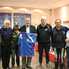 Presidente y Vicepresidente de la Liga, Mario Giammaría y Mario D'ascanio, entregaron la indumentaria deportiva para  las próximas Olimpíadas de Veteranos en Bahía Blanca