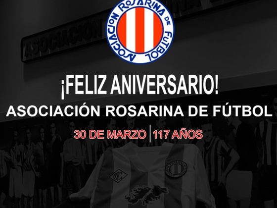 La Asociaci&oacute;n Rosarina de F&uacute;tbol celebra hoy sus 117 a&ntilde;os de vida.