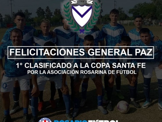 General  Paz fue el primer equipo de Rosarina que obtuvo el pasaporte a la Copa Santa Fe.