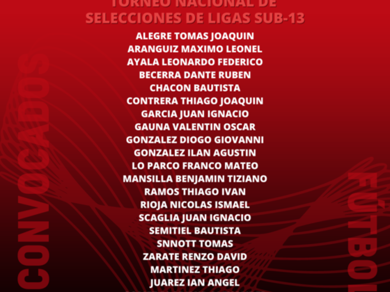 Lista de convocados Selecci&oacute;n Rosarina masculina sub-13.