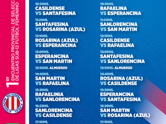 1er Encuentro Provincial de Selecciones de Ligas Sub-12 de Fútbol Femenino.